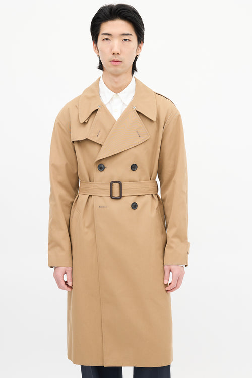 Maison Margiela Brown & Multi Check Panel Trench Coat