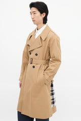 Maison Margiela Brown & Multi Check Panel Trench Coat