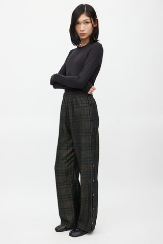 Maison Margiela Brown & Multicolour Wool Plaid Track Pant