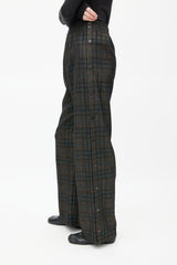 Maison Margiela Brown & Multicolour Wool Plaid Track Pant