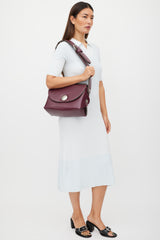 Maison Margiela Burgundy & Silver Leather Padded Bag