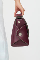 Maison Margiela Burgundy & Silver Leather Padded Bag