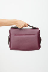 Maison Margiela Burgundy & Silver Leather Padded Bag