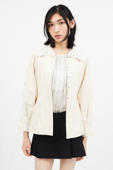 Maison Margiela Cream Lace Trim Blazer