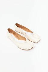 Maison Margiela Cream Leather Tabi Ballet Flat