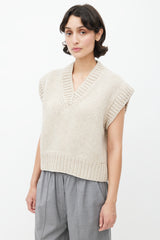 Maison Margiela Cream Wool Knit Vest