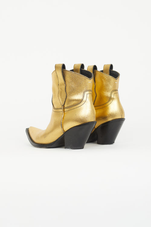 Maison Margiela Gold Western Ankle Boot