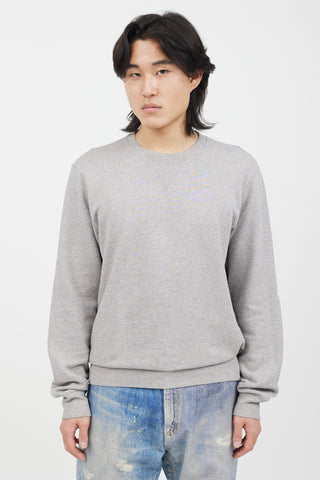 Maison Margiela Grey Cotton Elbow Patch Sweater