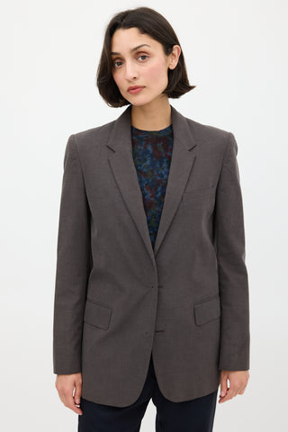 Maison Margiela Brown Cotton Inverted Button Blazer