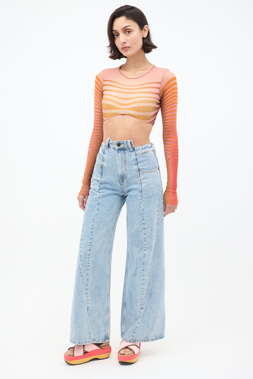 Maison Margiela Light Wash Décortiqué Wide Leg Jeans