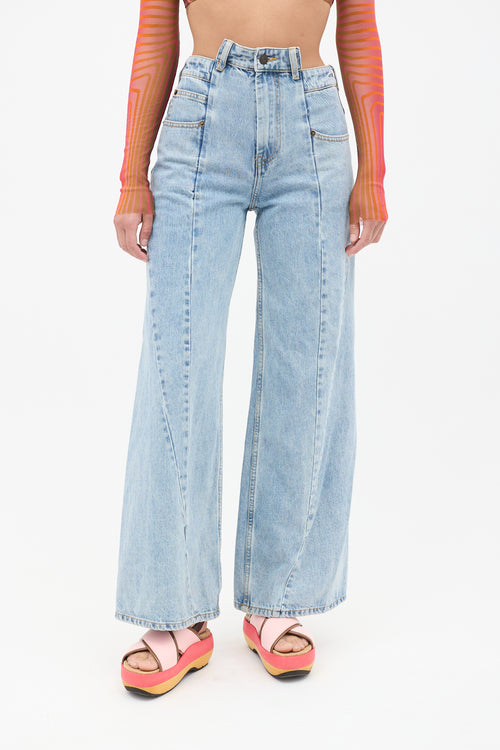 Maison Margiela Light Wash Décortiqué Wide Leg Jeans