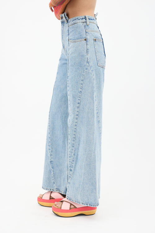 Maison Margiela Light Wash Décortiqué Wide Leg Jeans