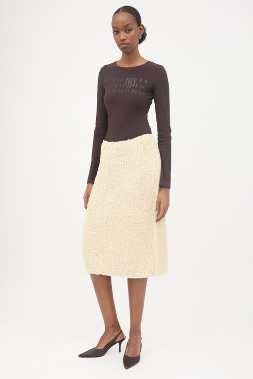 Maison Margiela Linen Knit Tweed Skirt