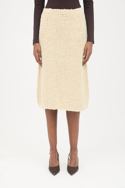 Maison Margiela Linen Knit Tweed Skirt