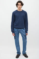 Maison Margiela Navy & Brown Elbow Patch Sweatshirt