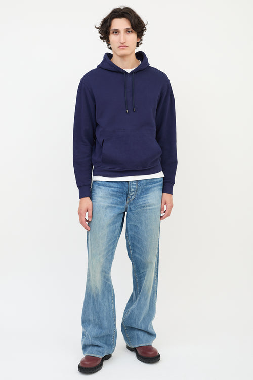 Maison Margiela Navy Cotton Deconstructed Hoodie