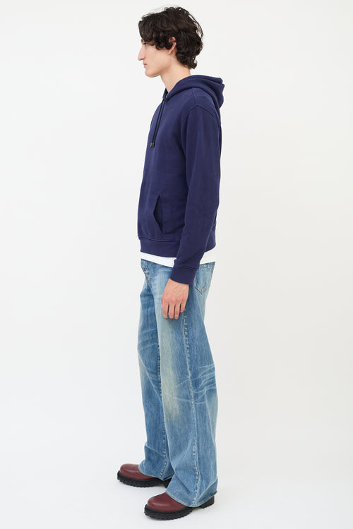 Maison Margiela Navy Cotton Deconstructed Hoodie