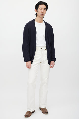 Maison Margiela Navy & Grey Knit Cardigan