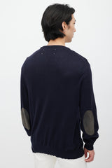 Maison Margiela Navy & Grey Knit Cardigan