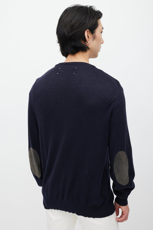 Maison Margiela Navy & Grey Knit Cardigan
