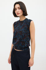 Maison Margiela Blue & Multicolour Dyed Wool Vest