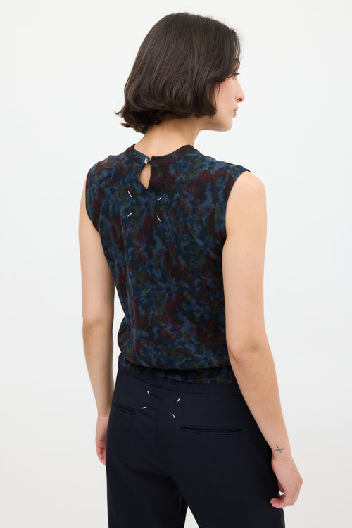 Maison Margiela Blue & Multicolour Dyed Wool Vest
