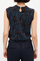 Maison Margiela Blue & Multicolour Dyed Wool Vest
