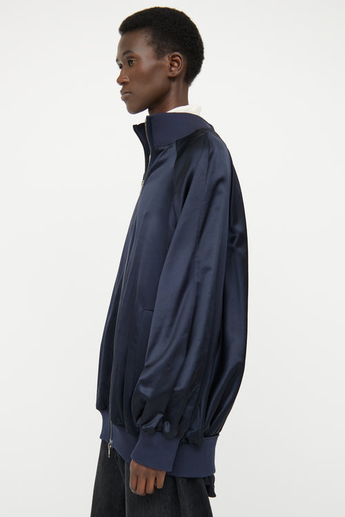 Maison Margiela Black Satin Detached Drape Jacket