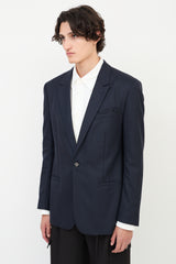 Maison Margiela Navy Wool Slip Welt Blazer
