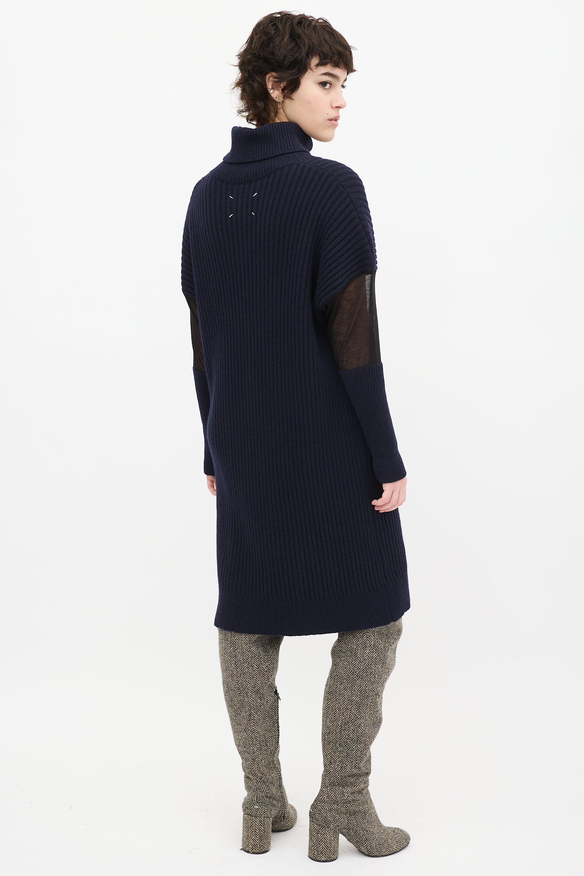 Maison Margiela // Wool Knit & Mesh Sweater Dress VSP Consignment Maison Margiela // Wool Knit & Mesh Sweater Dress VSP Consignment