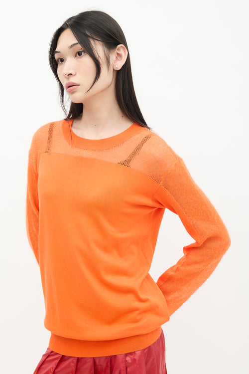 Maison Margiela Orange Cotton & Mohair Panelled Sweater