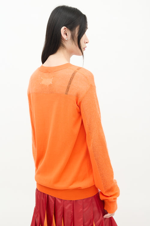 Maison Margiela Orange Cotton & Mohair Panelled Sweater