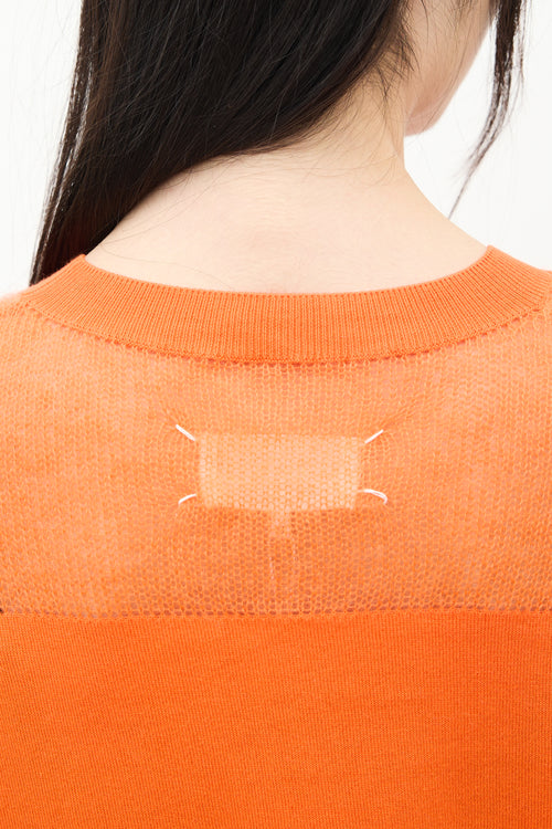 Maison Margiela Orange Cotton & Mohair Panelled Sweater