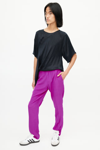 Maison Margiela Purple Slim Silk Trouser