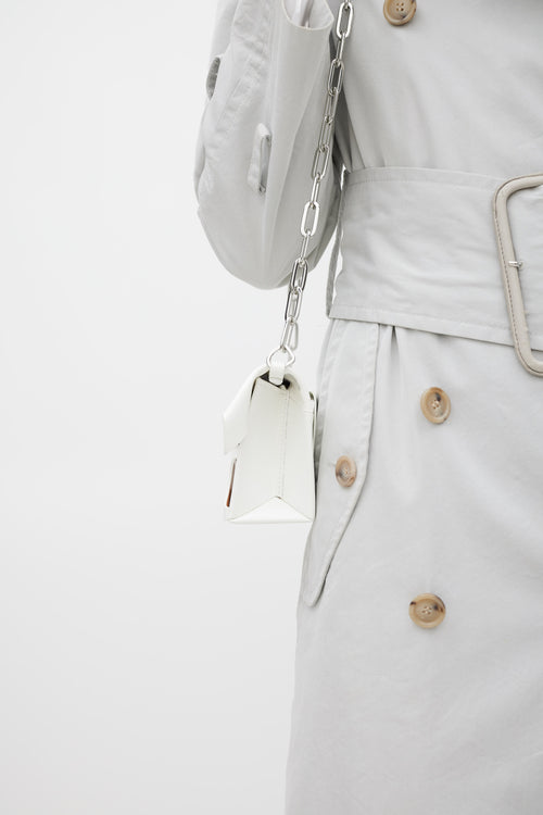 Maison Margiela White Patent Leather Snatched Classique Bag