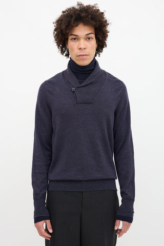 Maison Margiela Wool Shawl Collar Sweater
