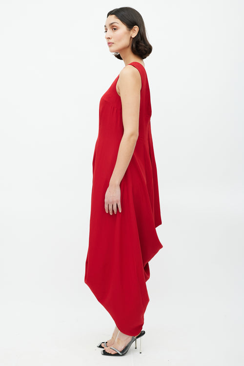 Maison Margiela X H&M Red Pleated Maxi Dress