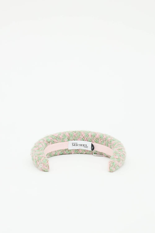 Maison Michel Tweed Metallic Headband