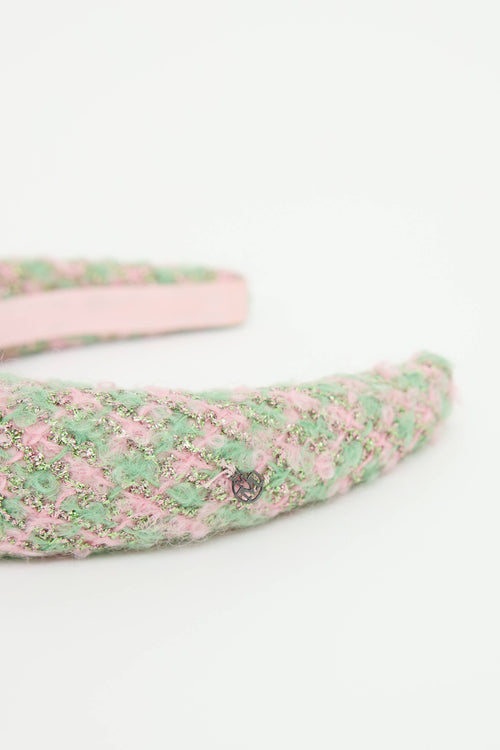 Maison Michel Tweed Metallic Headband