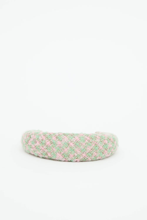 Maison Michel Tweed Metallic Headband