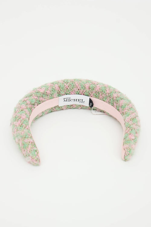 Maison Michel Tweed Metallic Headband