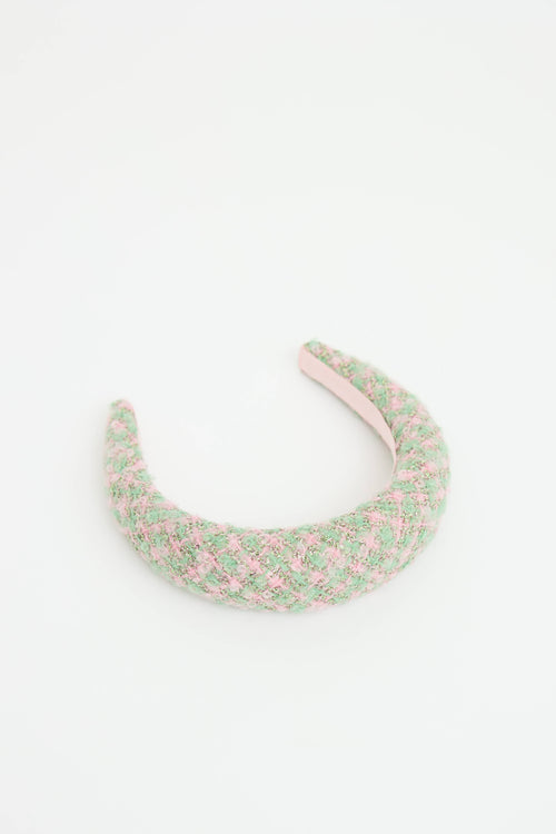 Maison Michel Tweed Metallic Headband