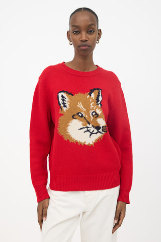 Maison Kitsuné Wool Intarsia Sweater