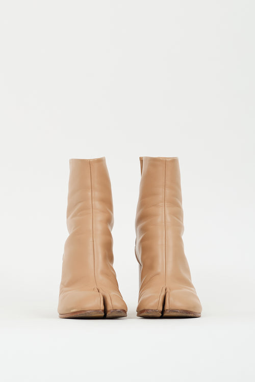 Maison Margiela Beige Leather Tabi Heeled Boot