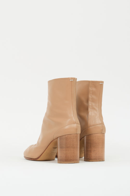 Maison Margiela Beige Leather Tabi Heeled Boot