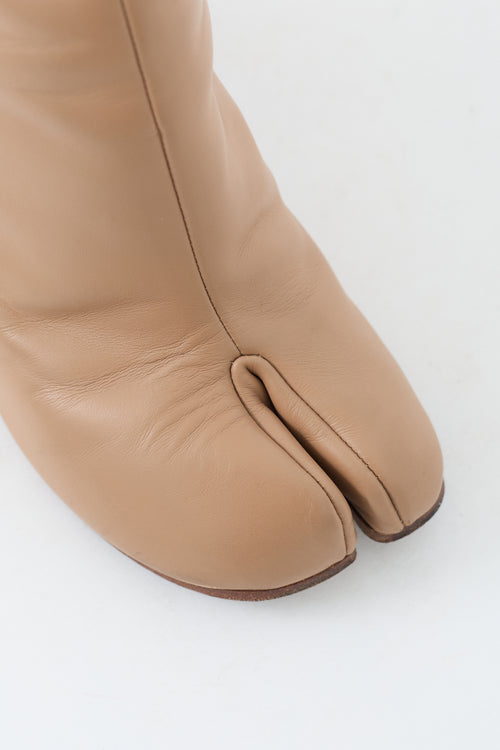 Maison Margiela Beige Leather Tabi Heeled Boot