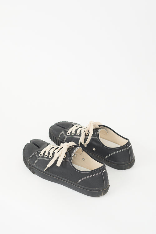 Maison Margiela Black & Cream Canvas Tabi Sneaker