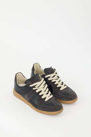 Maison Margiela Black & Dark Grey Leather & Suede Replica Sneaker