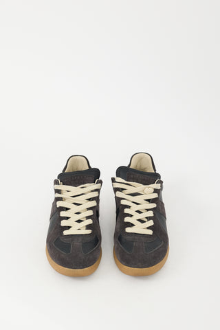 Maison Margiela Black & Dark Grey Leather & Suede Replica Sneaker