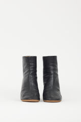 Maison Margiela Black Leather Wooden Heel Boot